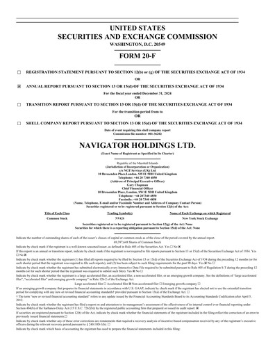 Thumbnail Navigator Holdings Annual Report 2024