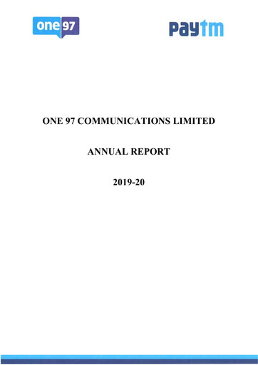 Thumbnail Paytm Annual Report 2019-2020