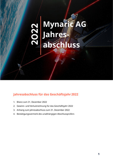 Thumbnail Mynaric Financial Statement 2022