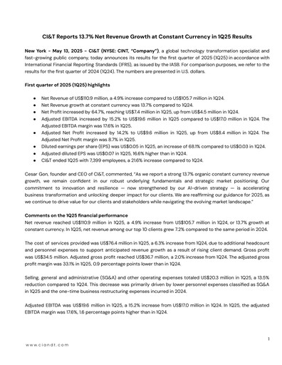 Thumbnail CI&T Quarterly Report 2025-q1