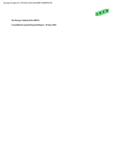 Thumbnail IREN (Iris Energy) Annual Report fy2024