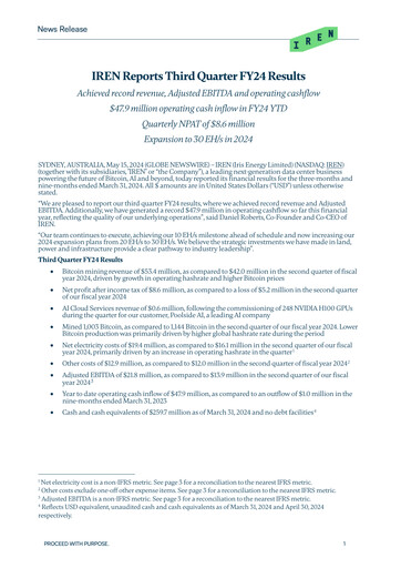 Thumbnail IREN (Iris Energy) Quarterly Report fy2024-q3