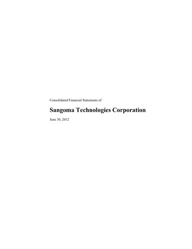Thumbnail Sangoma Technologies Financial Statement fy2012