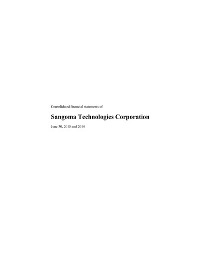 Thumbnail Sangoma Technologies Financial Statement fy2015