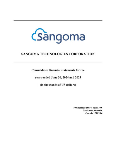 Thumbnail Sangoma Technologies Financial Statement fy2024