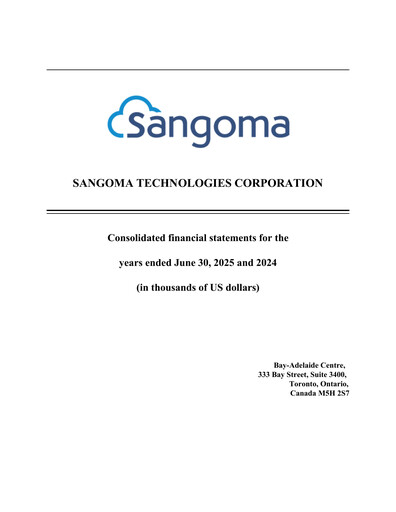 Thumbnail Sangoma Technologies Financial Statement fy2025