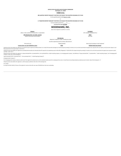 Thumbnail Woodward Quarterly Report 2025-q2