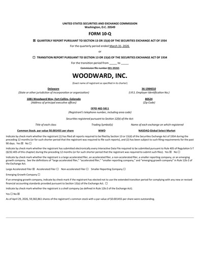 Thumbnail Woodward Quarterly Report 2026-q2