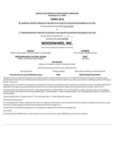 Thumbnail Woodward Quarterly Report 2026-q3