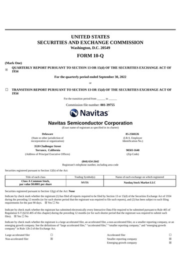 Thumbnail Navitas Semiconductor Quarterly Report 2022-q3