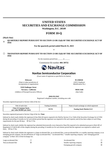 Thumbnail Navitas Semiconductor Quarterly Report 2023-q1