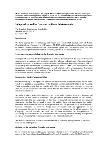 Thumbnail Natura&Co Financial Statement 2013