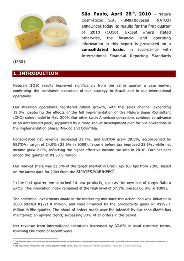 Thumbnail Natura&Co Quarterly Report 2010-q1