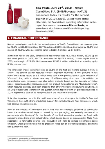 Thumbnail Natura&Co Quarterly Report 2010-q2
