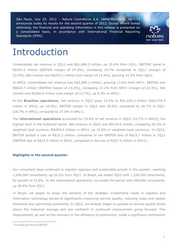 Thumbnail Natura&Co Quarterly Report 2012-q2