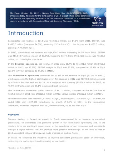Thumbnail Natura&Co Quarterly Report 2012-q3