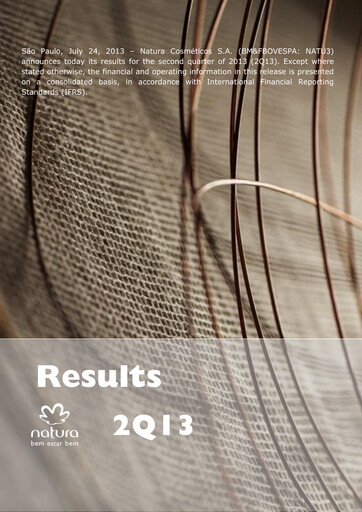 Thumbnail Natura&Co Quarterly Report 2013-q2