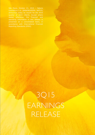 Thumbnail Natura&Co Quarterly Report 2015-q3