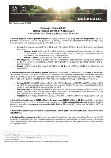 Thumbnail Natura&Co Quarterly Report 2018-q2