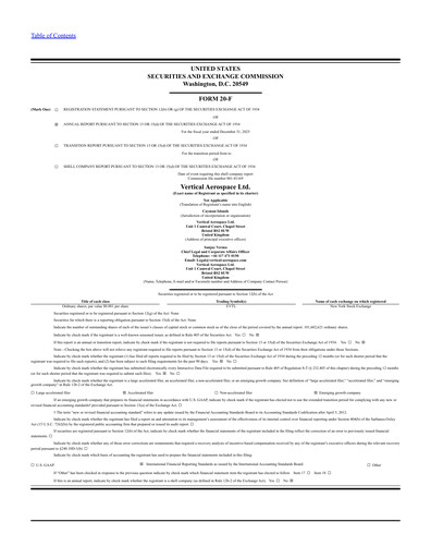 Thumbnail Vertical Aerospace Annual Report 2025