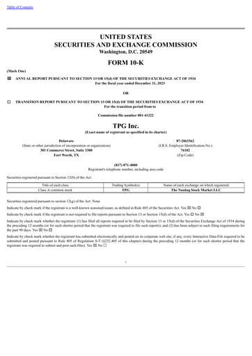 Thumbnail TPG Inc. Annual Report 2023