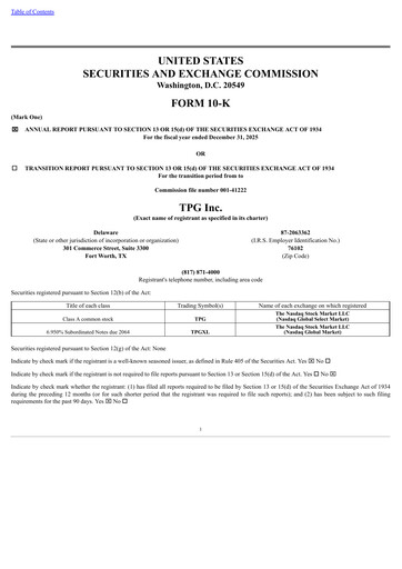 Thumbnail TPG Inc. Annual Report 2025