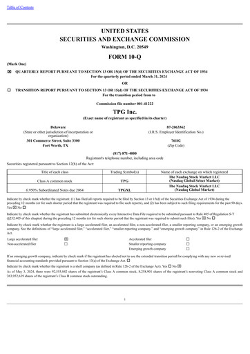 Thumbnail TPG Inc. Quarterly Report 2024-q1