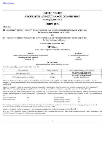 Thumbnail TPG Inc. Quarterly Report 2025-q1