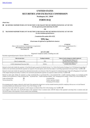Thumbnail TPG Inc. Quarterly Report 2025-q2