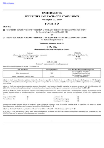 Thumbnail TPG Inc. Quarterly Report 2026-q1
