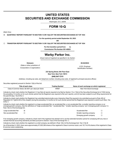 Thumbnail Warby Parker Quarterly Report 2023-q3