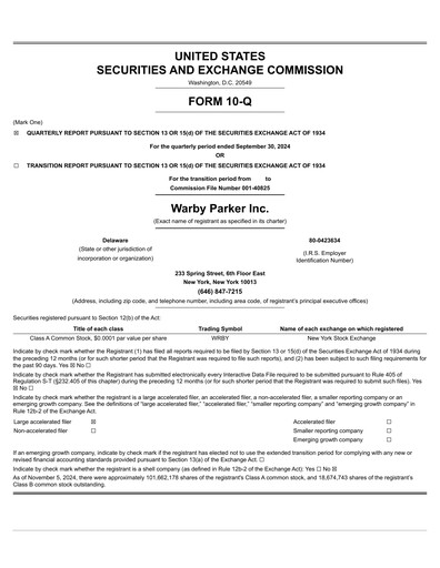 Thumbnail Warby Parker Quarterly Report 2024-q3