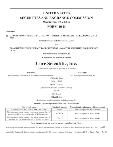 Thumbnail Core Scientific Annual Report 2024