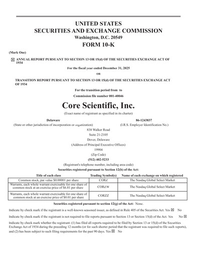 Thumbnail Core Scientific Annual Report 2025