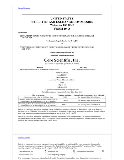Thumbnail Core Scientific Quarterly Report 2026-q1