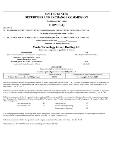 Thumbnail Credo Technology Quarterly Report 2026-q3