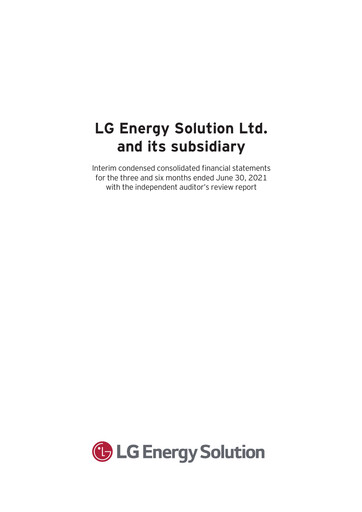 Thumbnail LG Energy Solution Financial Statement 2021-h1