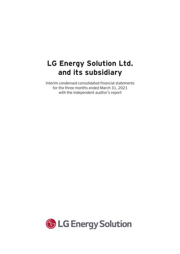 Thumbnail LG Energy Solution Financial Statement 2021-q1