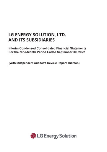 Thumbnail LG Energy Solution Financial Statement 2022-9m