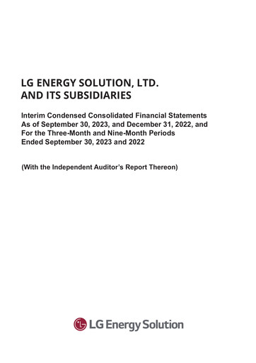 Thumbnail LG Energy Solution Financial Statement 2023-9m