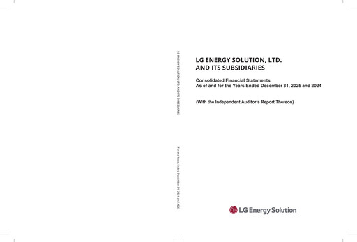Thumbnail LG Energy Solution Financial Statement 2025