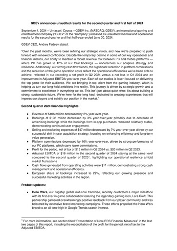 Thumbnail GDEV Inc. Half-year Report 2024-h1