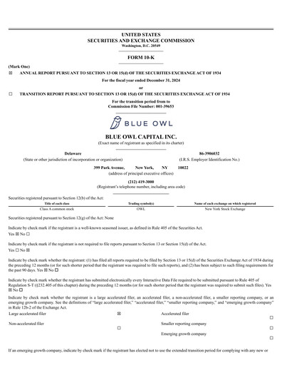 Thumbnail Blue Owl Capital Annual Report 2024