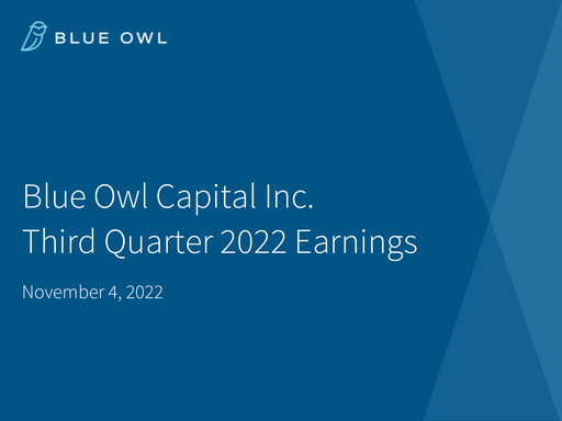 Miniature Blue Owl Capital Rapport trimestriel 2022-q3