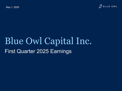 Miniature Blue Owl Capital Rapport trimestriel 2025-q1