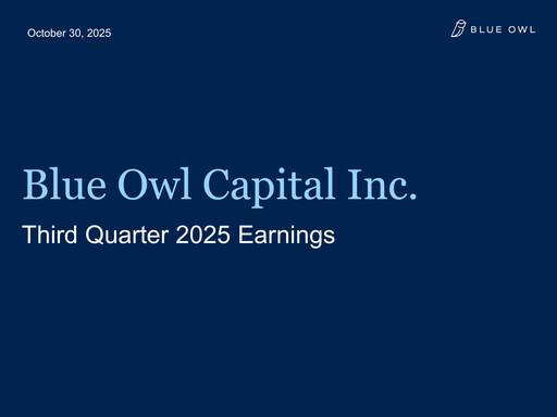 Miniature Blue Owl Capital Rapport trimestriel 2025-q3