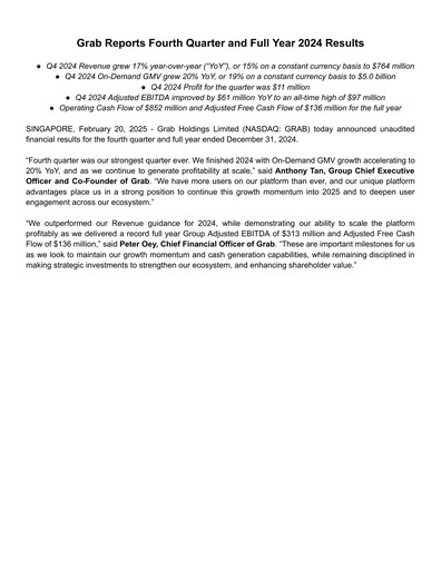 Thumbnail Grab Holdings Quarterly Report 2024-q4