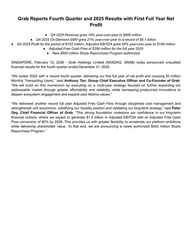Thumbnail Grab Holdings Quarterly Report 2025-q4