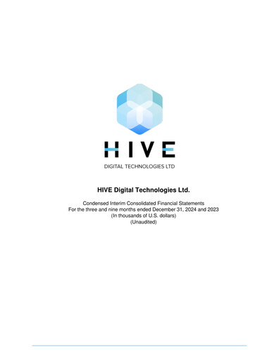 Thumbnail HIVE Digital Technologies Quarterly Report 2024-q3