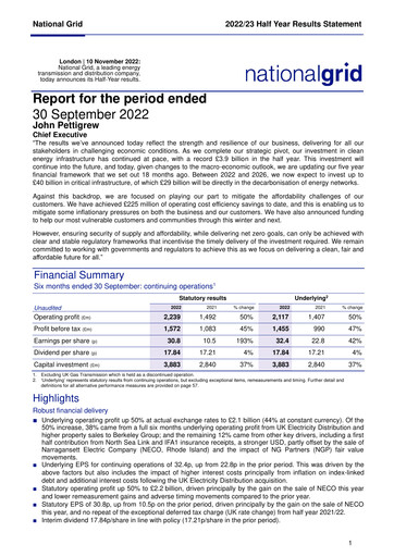Thumbnail National Grid Half-year Report 2022-h1